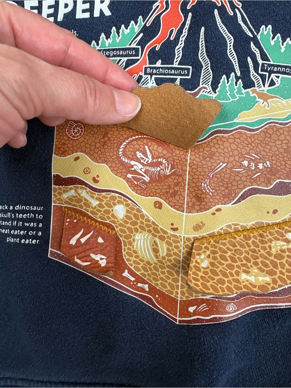 GAP Kids National Geographic Sweatshirt w/ Volcano & Dinosaurs Toddler Size 3 - Picture 3 of 9